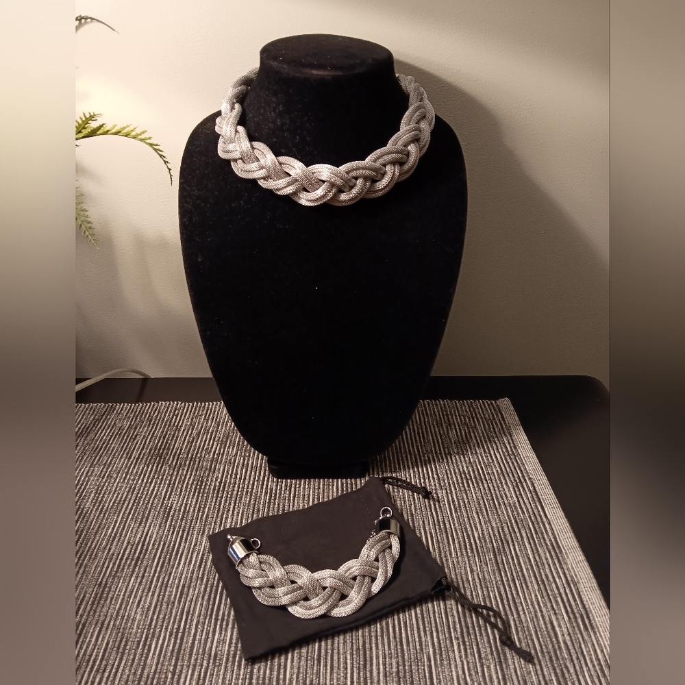 New without tag. Braided Necklace and Bracelet Set